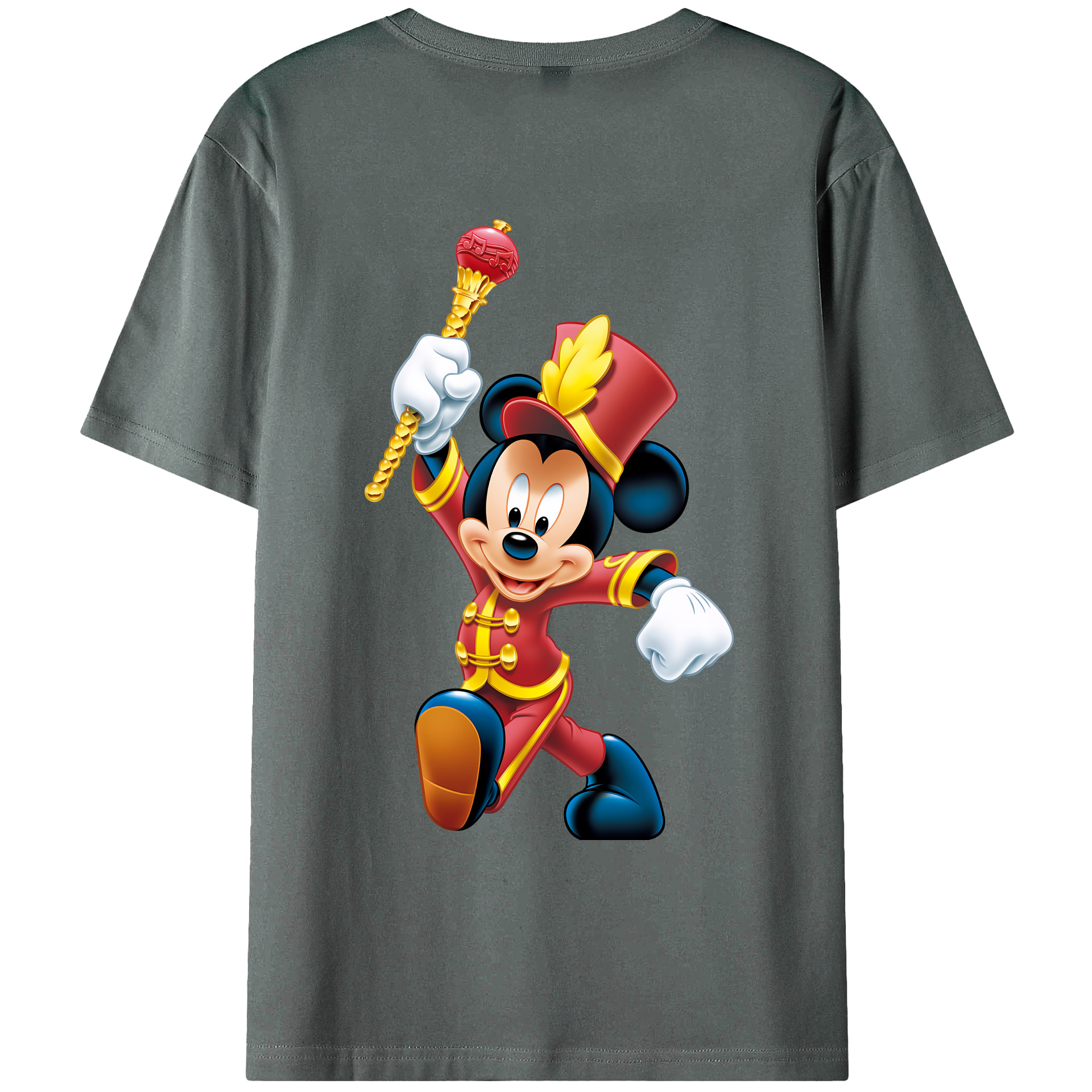 （画像用） ミッキーマウス Mickey Mouse 綿100％ メンズ半袖Tシャツ（バックプリント） 通気性